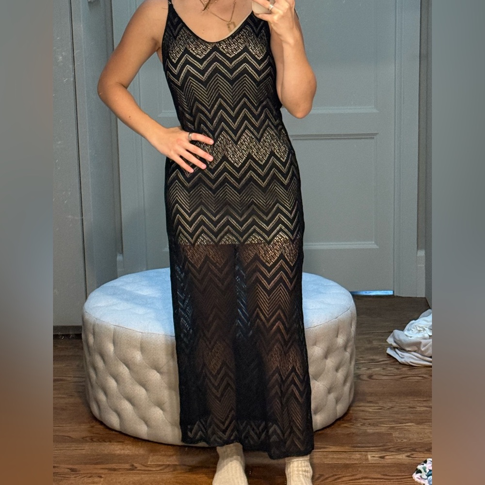 Black Chevron Maxi Dress